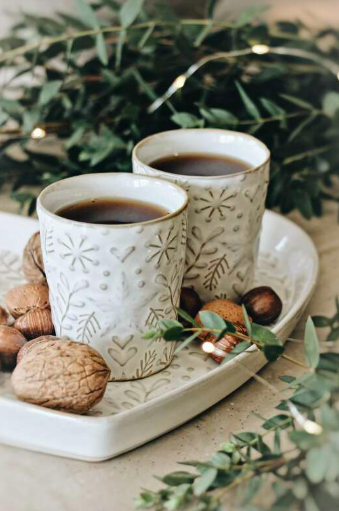 Winterheart glöggmuggar - vit 6x6x7 cm