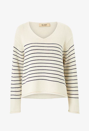 MMBine LS V-Neck Stripe Knit