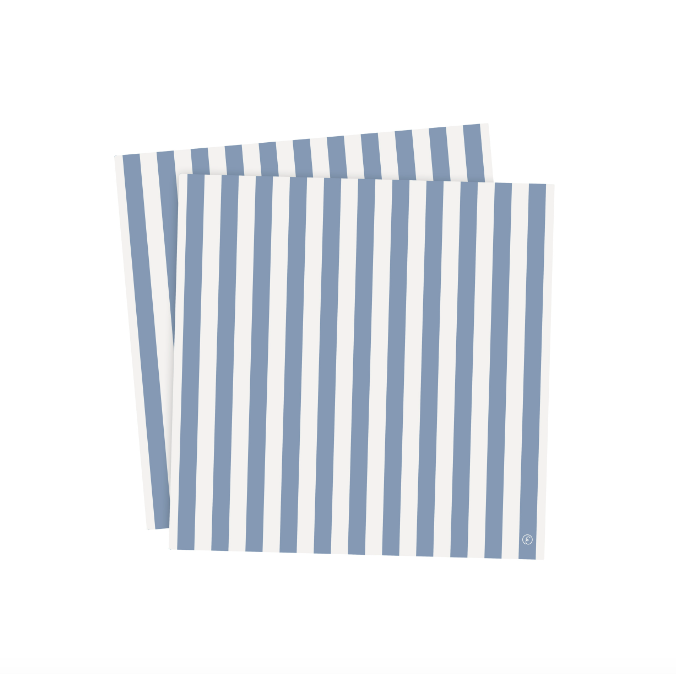 Servett randig ljusblå/vit - 33x33cm