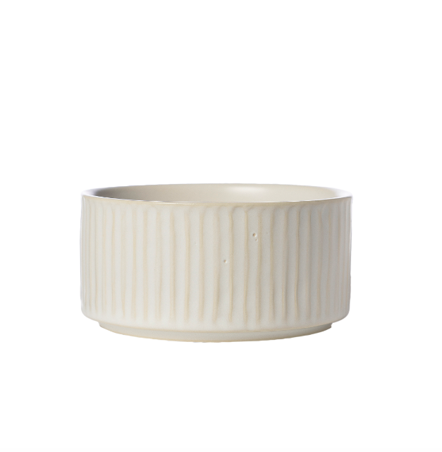 Skål d12 h6 cm räfflad naturvit