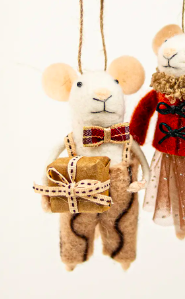 Julmöss vit m. paket