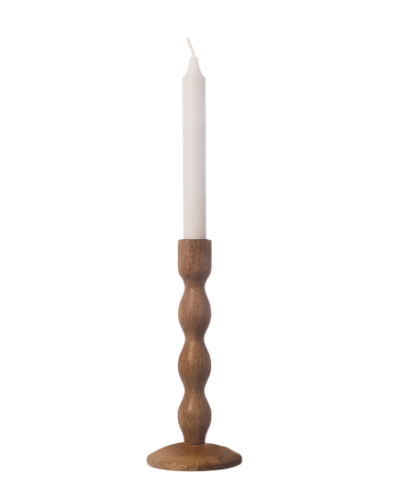 Ljusstake trä d9 h21 cm natur