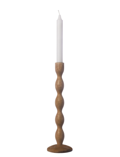 Ljusstake trä d9 h31 cm natur