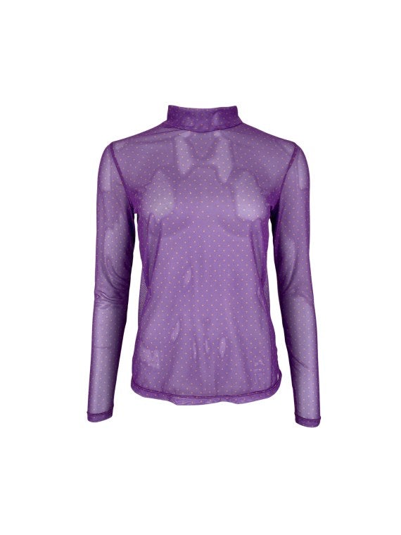Milano mesh Blouse - lilac w. dots