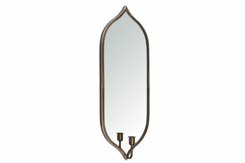 A lot decoration Mai Ljuslampett Spegel Metall Mässingsfärg 59cm