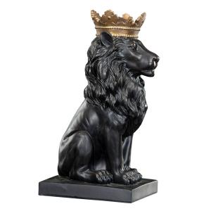 Svart lejon med krona - dekoration