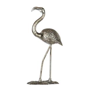 flamingo i silverfärgad metall