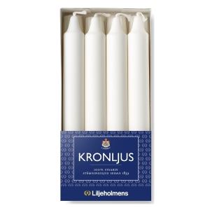 Bolsius Liljeholmens Kronljus Vita 200mm 8st