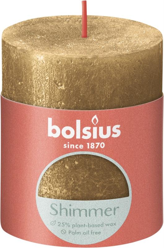 Bolsius Shimmer Blockljus Guld 8x6,8