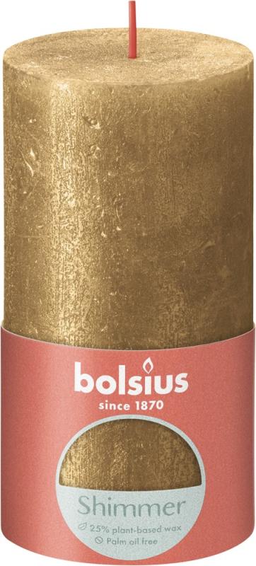 Bolsius Shimmer Blockljus Guld 13x6,8