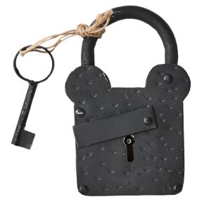 Charmigt hänglås i svart