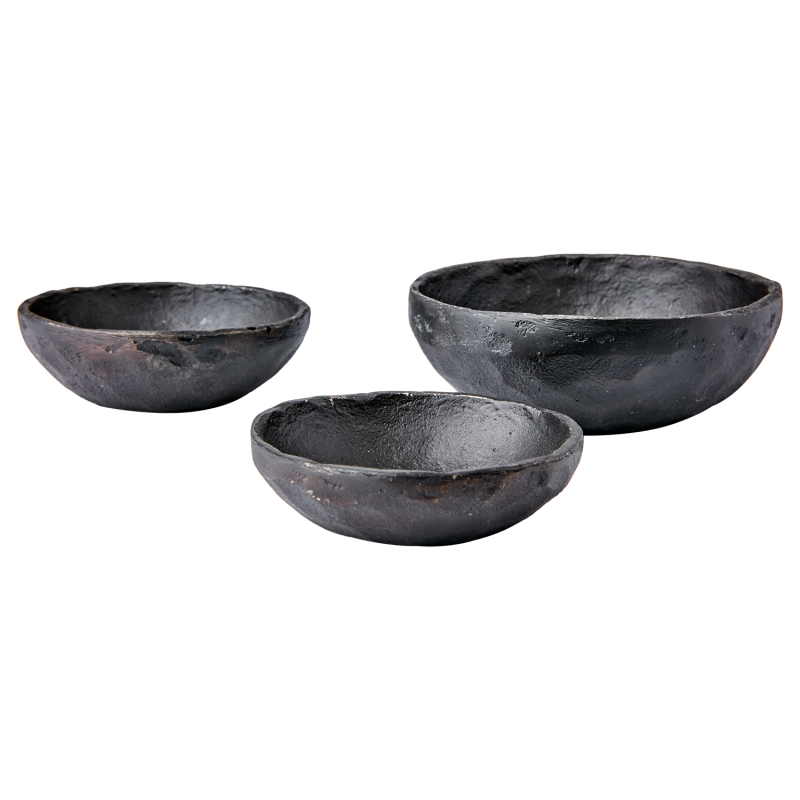 Affari ODIN Skål set om 3 Järn Svart 9 cm