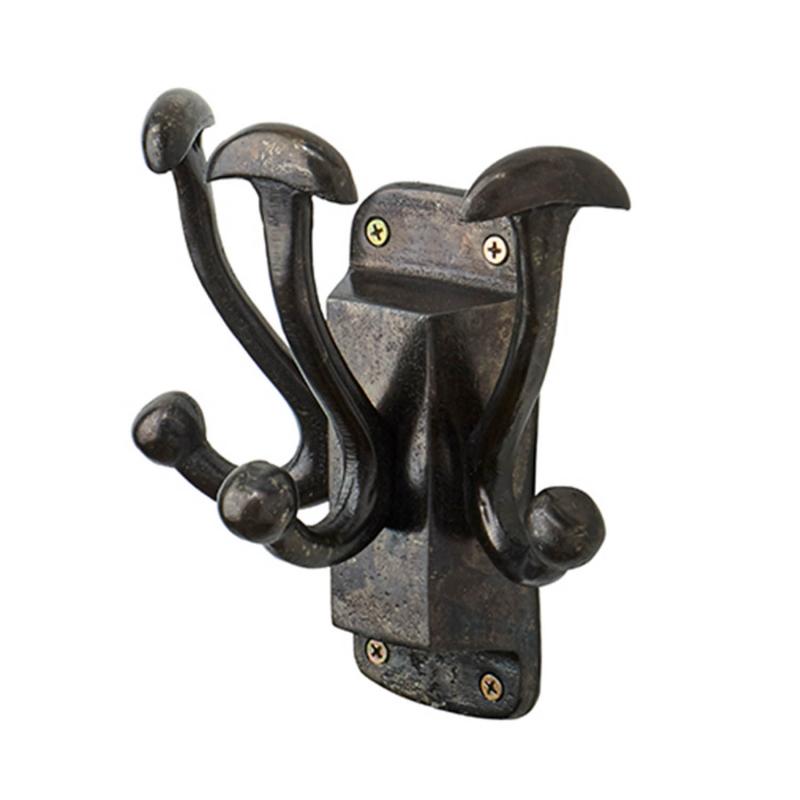 klädkrok i mörk aluminium – 3 st krokar