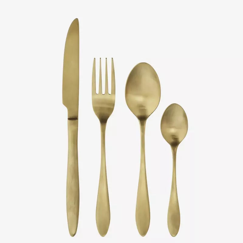 Bestickset, 4 delar Guld