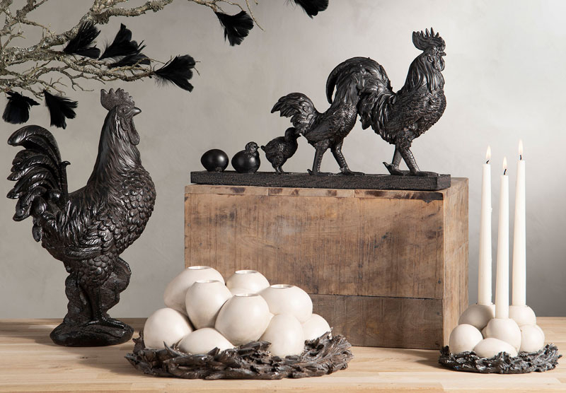 Ljusstake ägg 3 kronljus antik finish