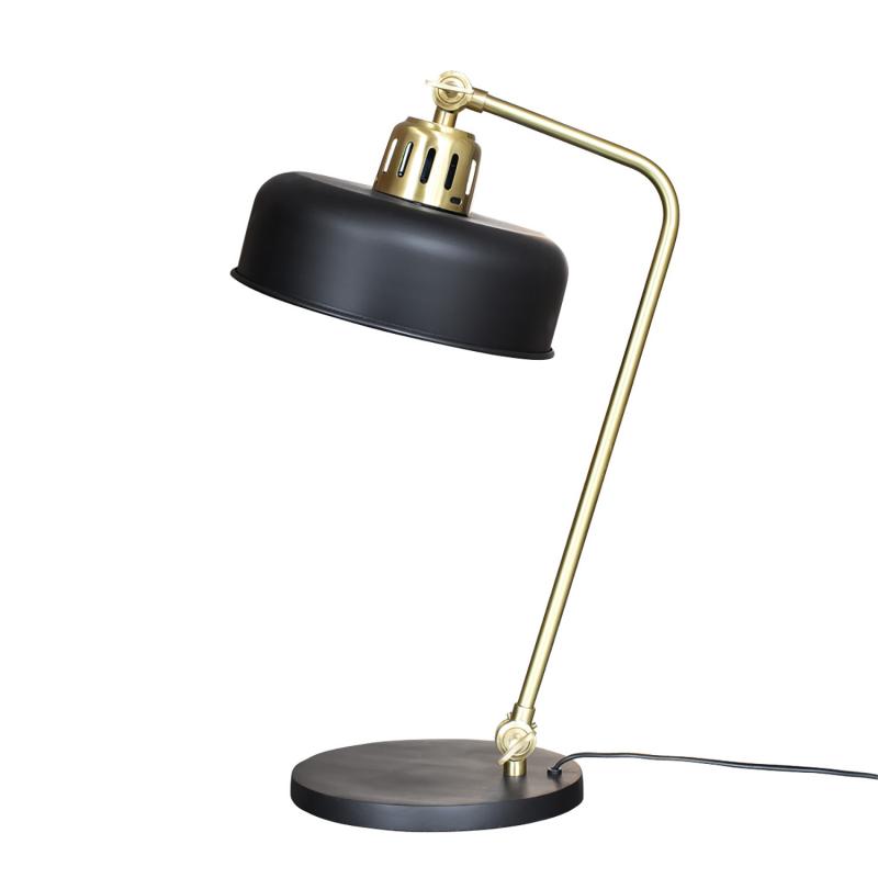 bordslampa i svart och guld