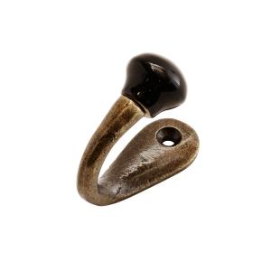 enkelkrok i metall med knopp i trä – vintage