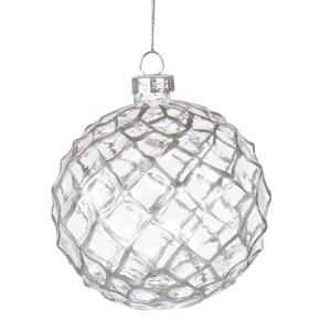 Julkula i glas med silverkant