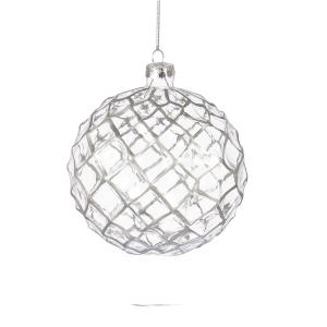 Julkula i glas med silverkant