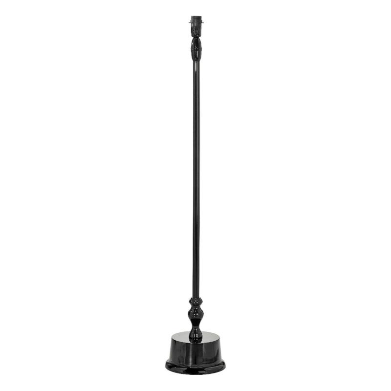 svart blank och hög lampfot i metall