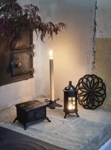 Liten Köksspis för Värmeljus Svart