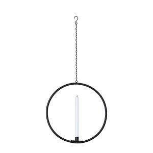 rund ljusring i svart smidesjärn