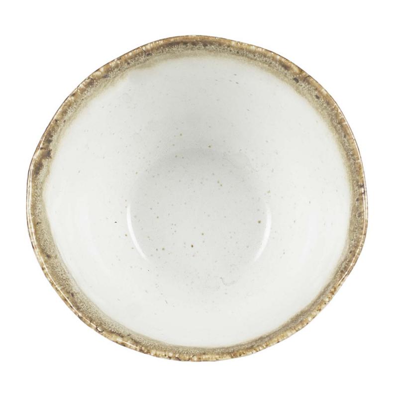skål i rustik design med jordfärgad keramik – ovanifrån