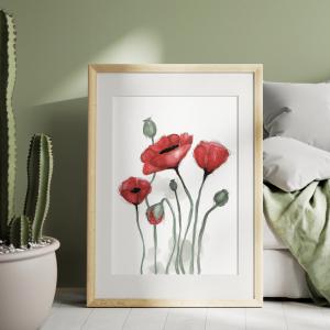 Poster "Poppies" - Illustration av somrig vallmo