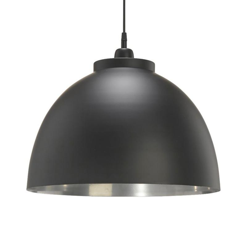 svart industrilampa med silver