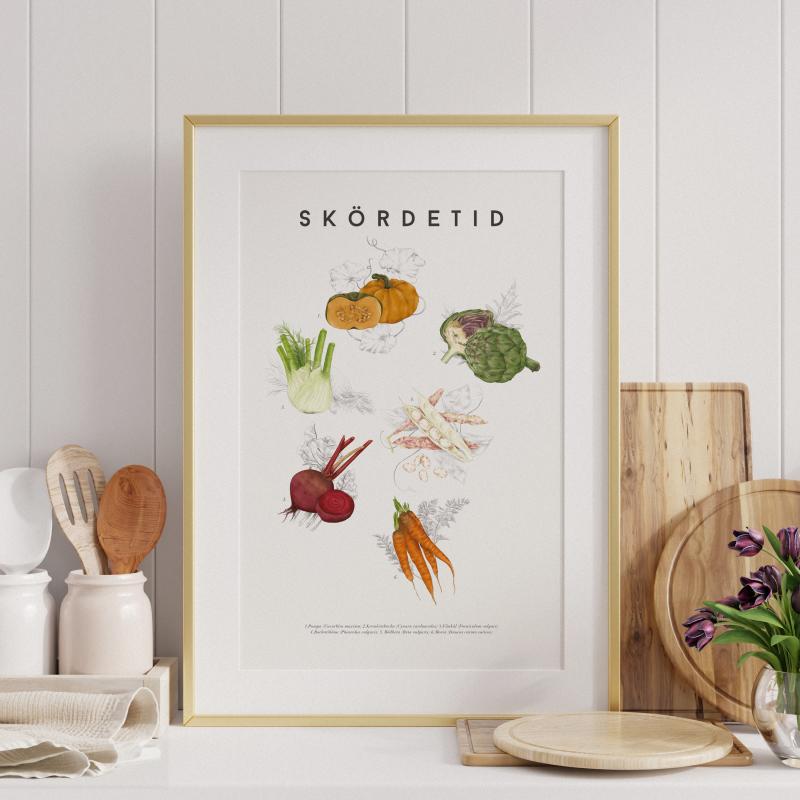 Poster "Skördetid" - Illustration inspirerad av höstens skörd