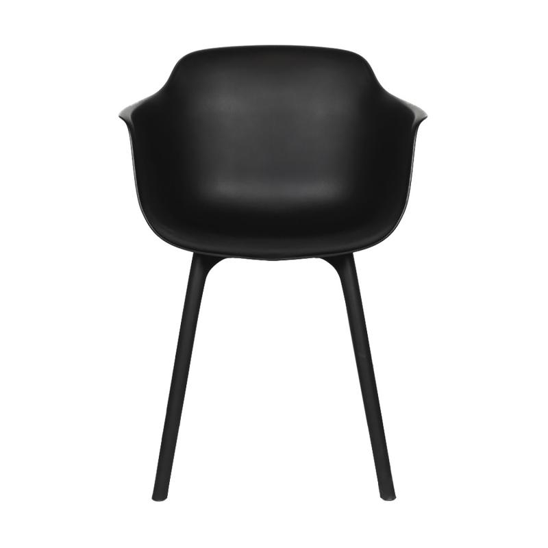 svart modern plaststol framifrån