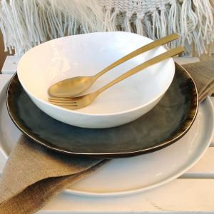 Vega- 2 st grå mattallrik,  rustik tallrik