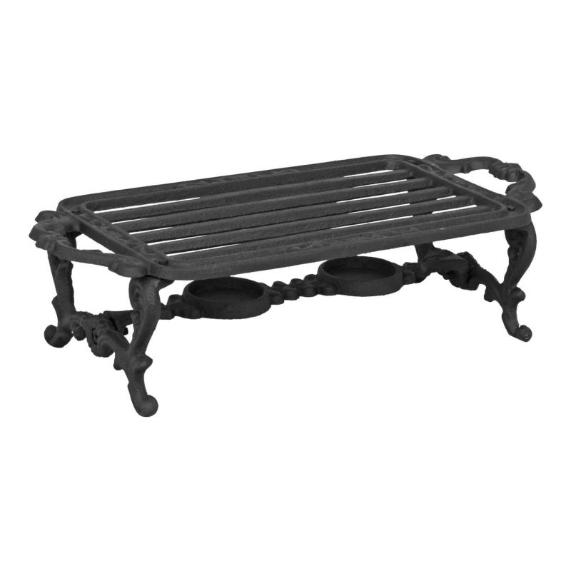 rustikt and lantligt svart grytunderlägg för värmeljus