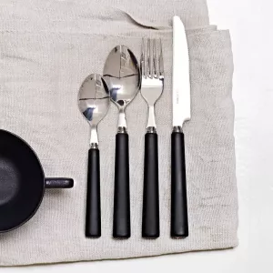 Bestick svart gummi, 24 delar