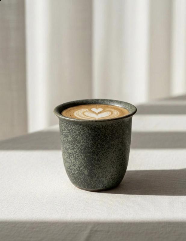 Kaffekopp retro, Skogsgrön