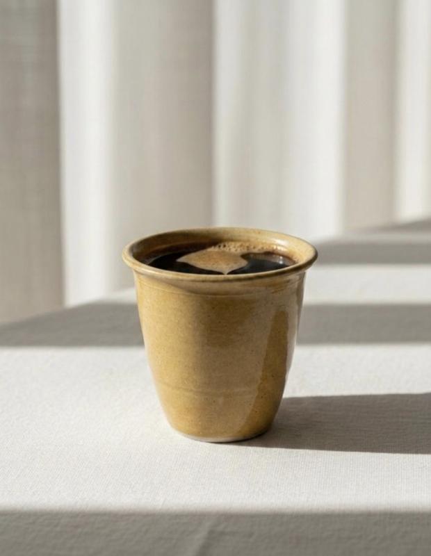 Kaffekopp retro, Ockra