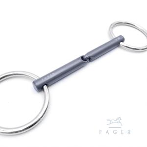 Fagers MADELEINE Loose rings Single Jointed Titanium Eggbutts bit