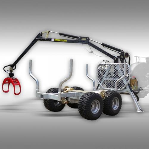 Griplastarvagn 4X4  JANSEN Skogsvagn timmervagn med kran HRW-15pro, galvaniserad