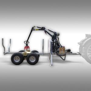 Griplastarvagn 4X4  JANSEN Skogsvagn timmervagn med kran HRW-15pro, galvaniserad