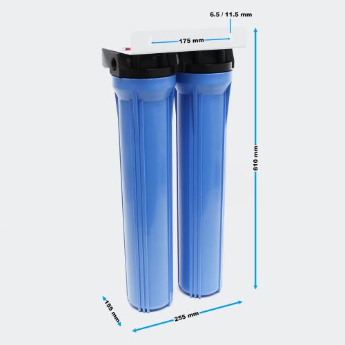 Dricksvattenfilter 2-stegs 5 mikron sedimentfilter 20"