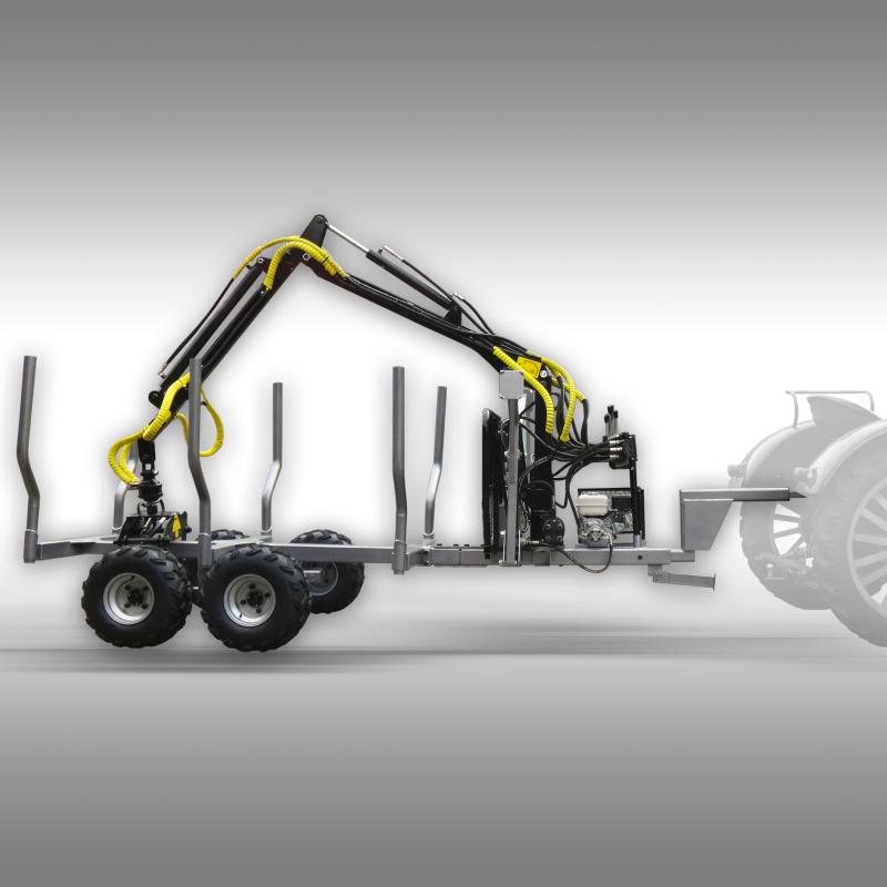 Jansen Griplastarvagn Timmervagn HRW-30, vedtransporter inkl. kran