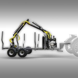 Jansen Griplastarvagn Timmervagn HRW-30, vedtransporter inkl. kran