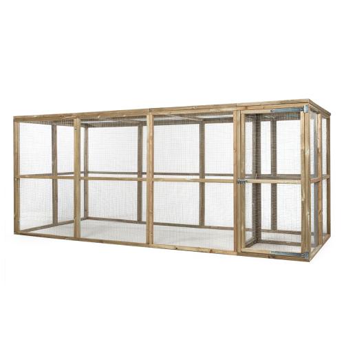 Utehage av underhållsfritt trä med sluss Albin 448 x 179 x 183 cm