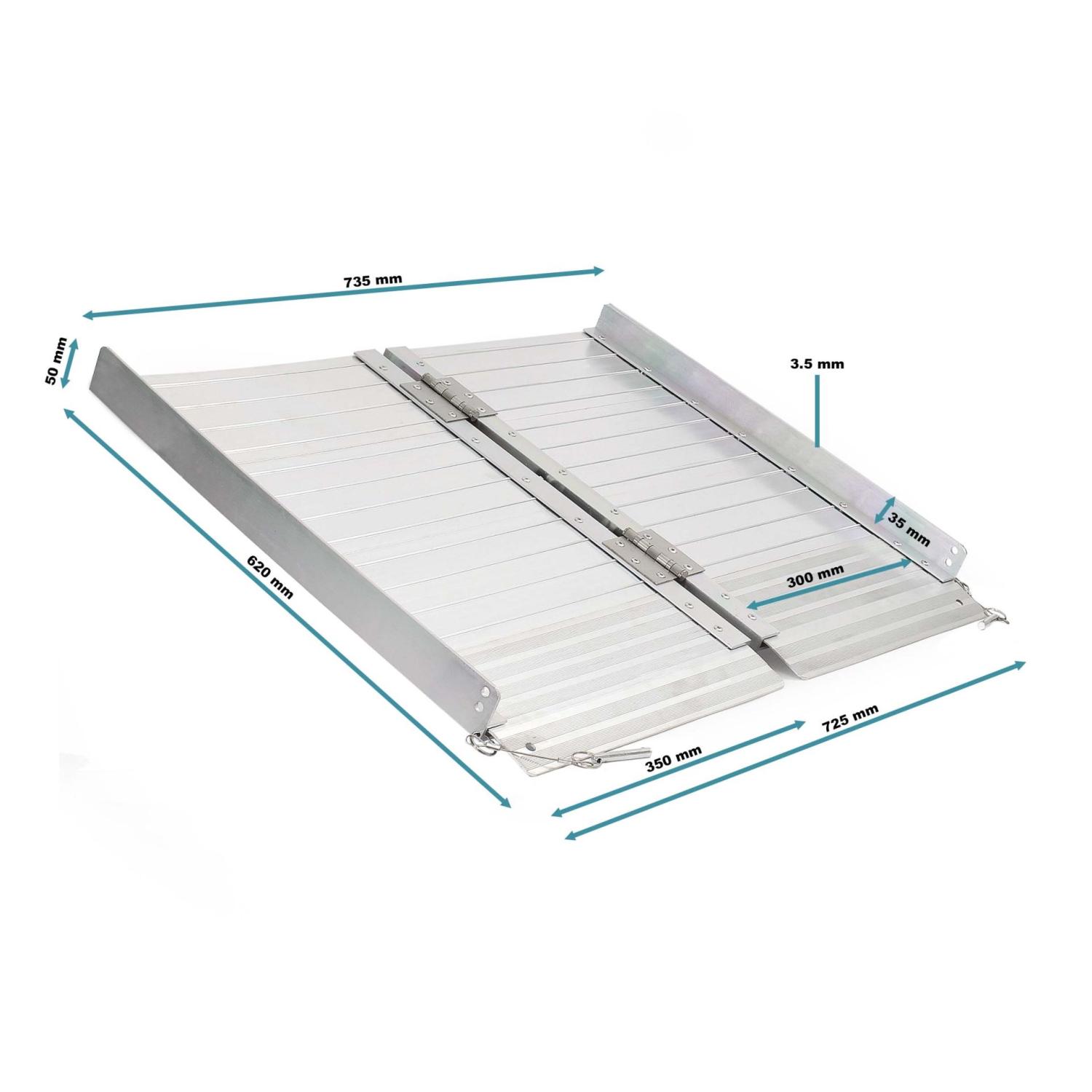 Flyttbar Ramp Rullstol Hopfällbar rullstolsramp aluminium 62cm