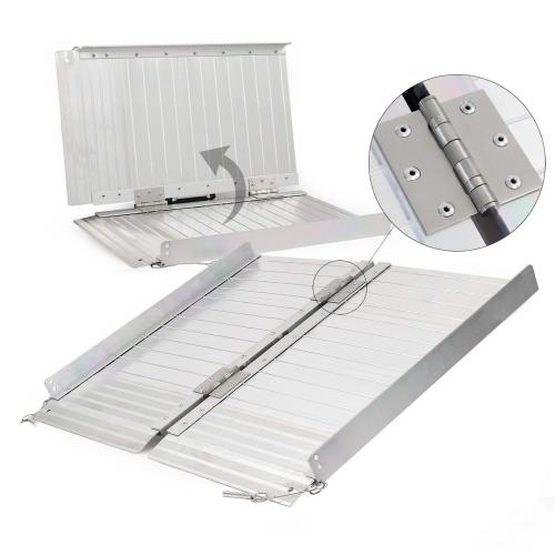 Hopfällbar rullstolsramp aluminium 150x73x5 cm