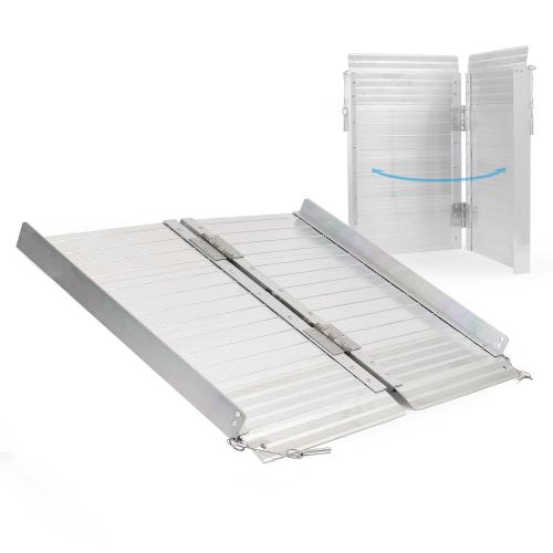Hopfällbar rullstolsramp aluminium 150x73x5 cm