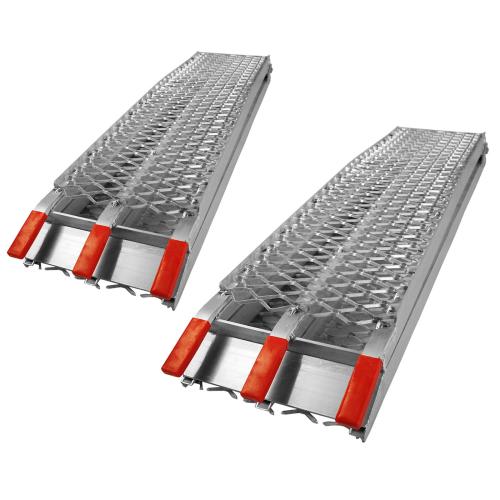 Set av 2 lastramper hopfällbar aluminium 226 cm 680 kg