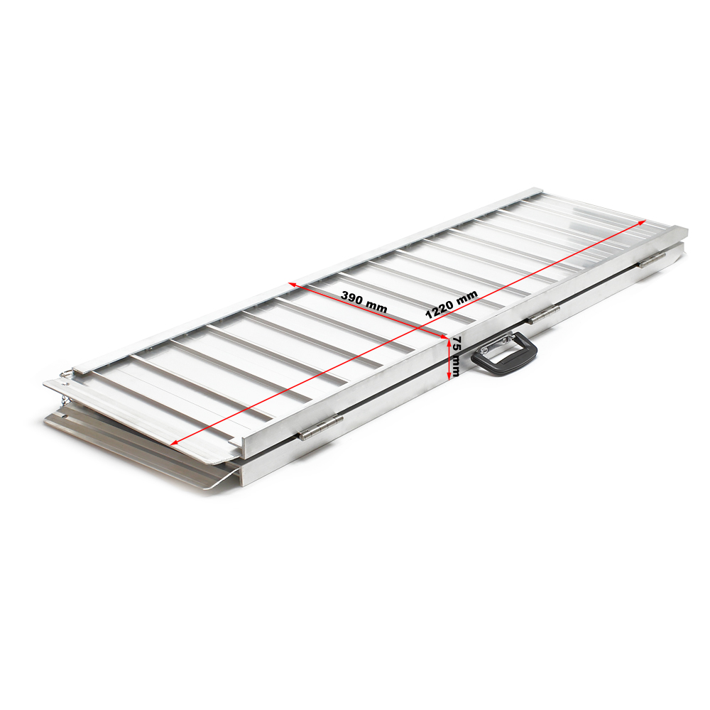 Flyttbar Ramp Rullstol Rullstolsramp hopfällbar, 122 cm, 270 kg, aluminium med halkfri yta