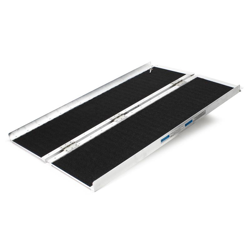 Rullstolsramp hopfällbar, 122 cm, 270 kg, aluminium med halkfri yta