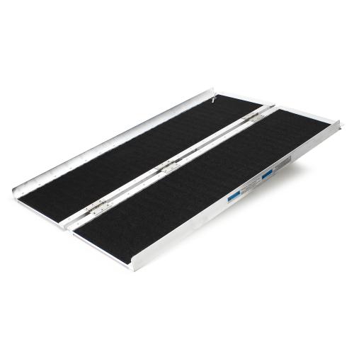 Rullstolsramp hopfällbar, 122 cm, 270 kg, aluminium med halkfri yta